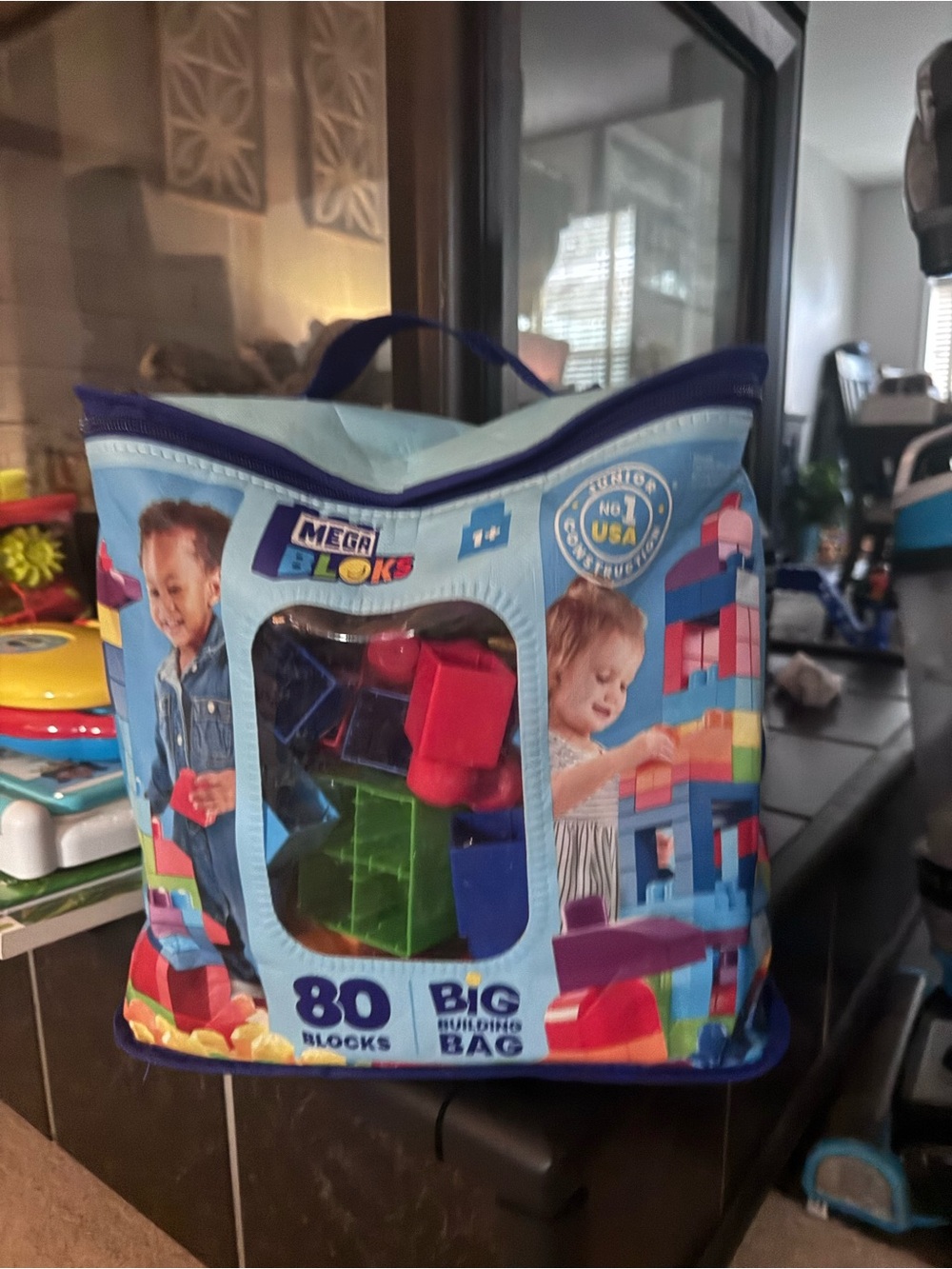 Mega Bloks 80-Piece Building Block Set in Blue Carry Bag